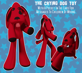 A red dog plushie.